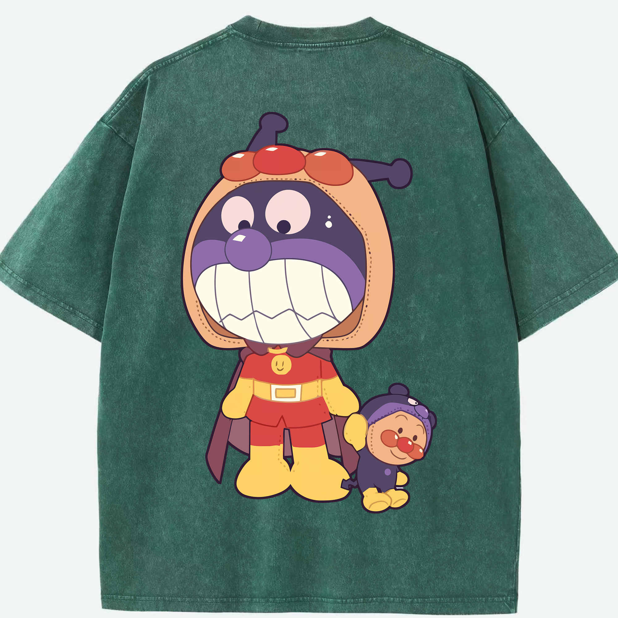 （画像用） アンパンマン Anpanman 綿100% ヴィンテージ風 半袖Tシャツ（背面プリント）